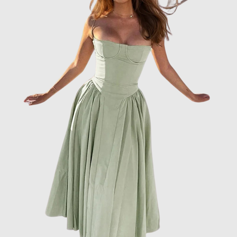 Sleeveless Pleated Midi Dress