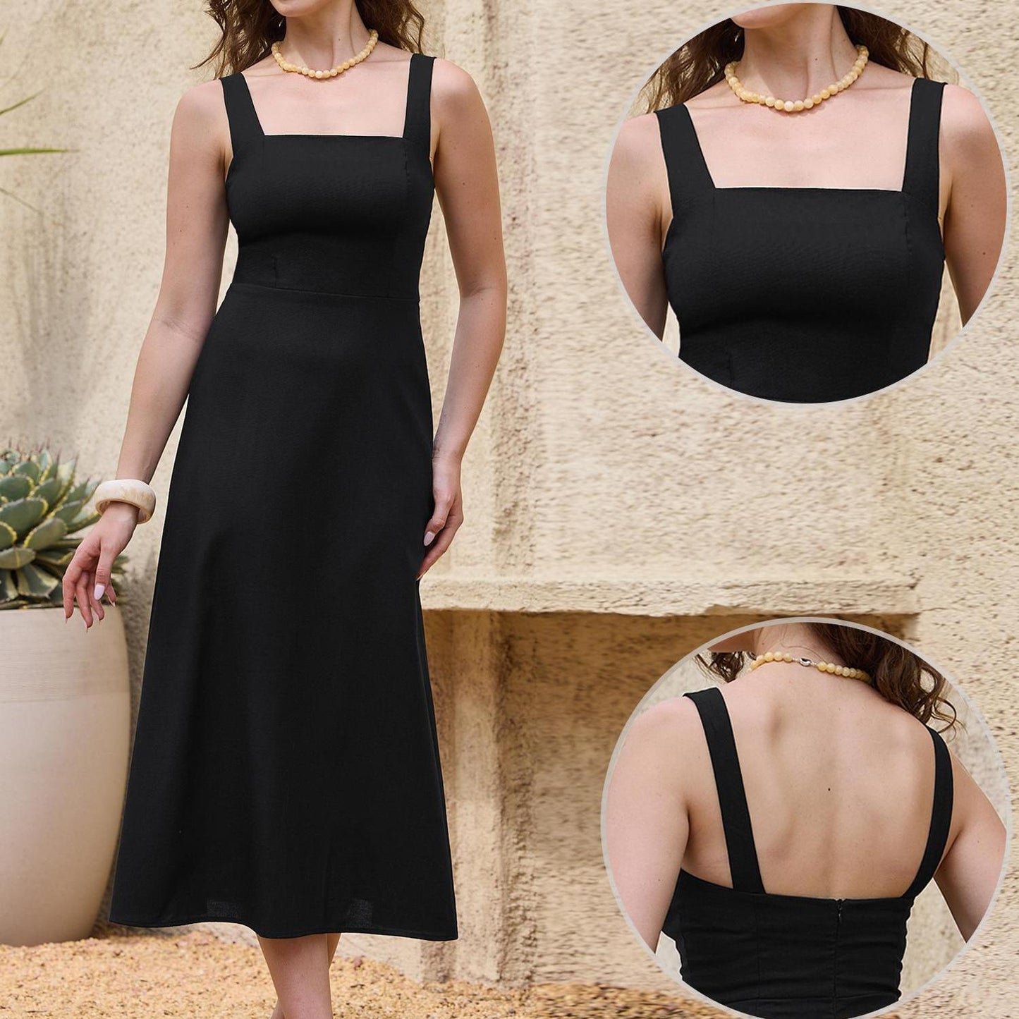 Elegant Linen Midi Dress