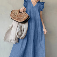 Elegant Denim Maxi Dress