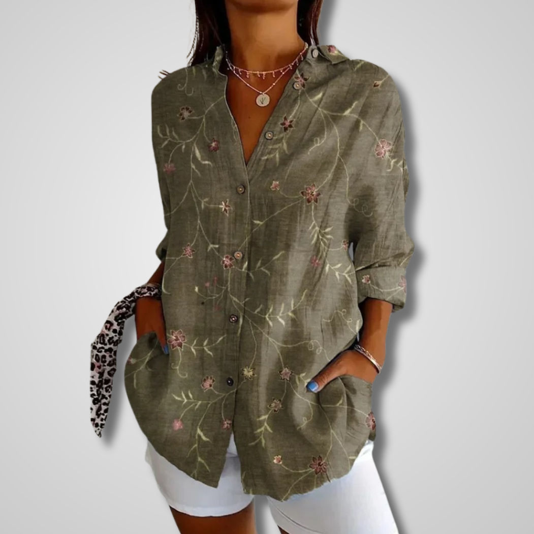 Alexa | Vintage-Inspired Relaxed Womens Shirt for Effortless Summer Style 2