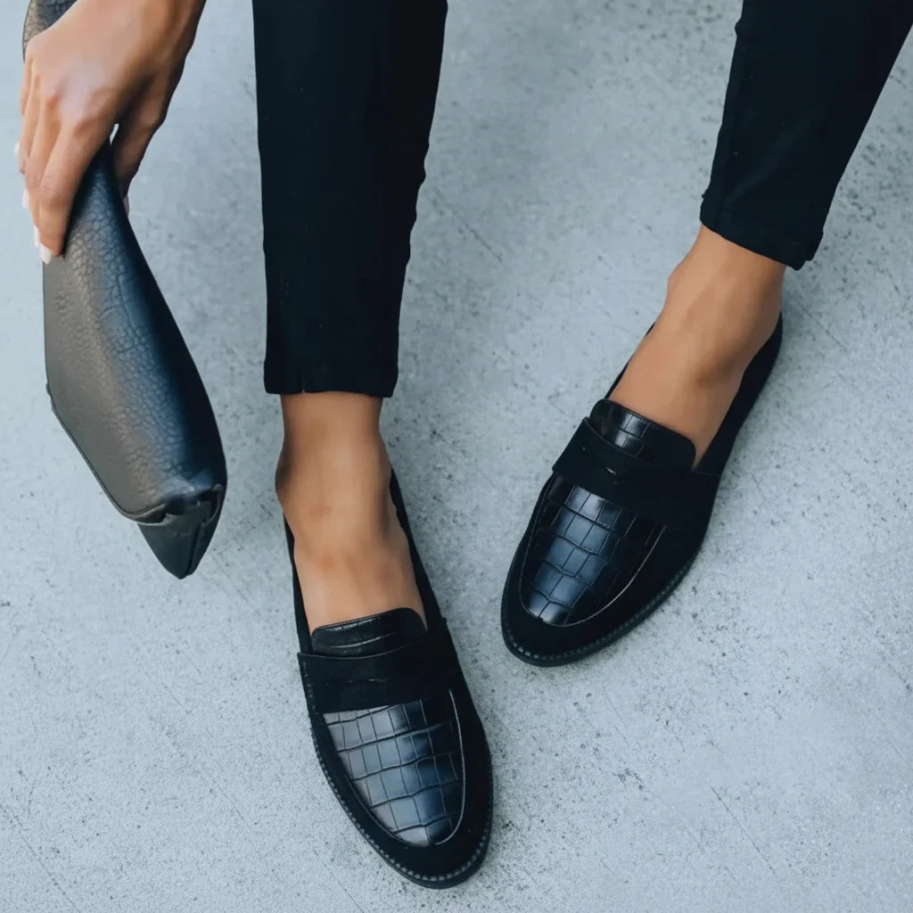 Textured Slip On Comfort Loafers