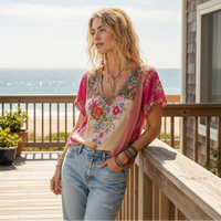 Relaxed Boho V-Neck Top for Daily Comfort