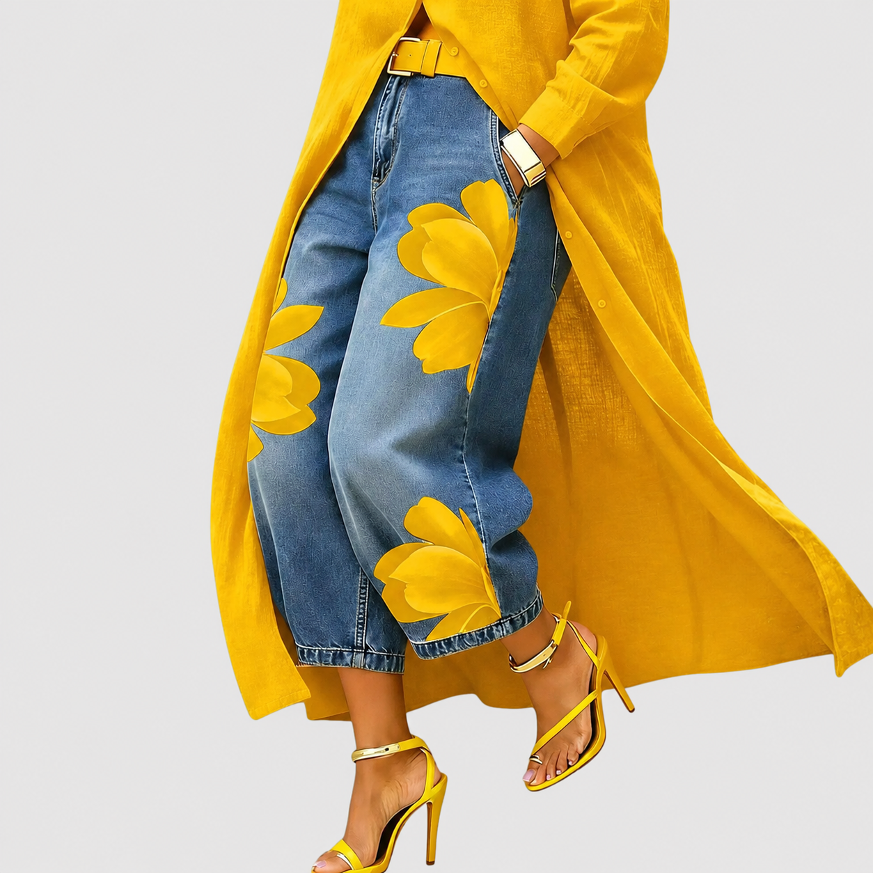 Floral Print Cropped Summer Pants