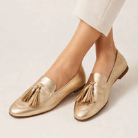 Golden Tassel Moccasin Loafers
