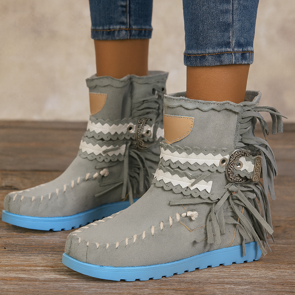 Relaxed Fringe Ankle Boots
