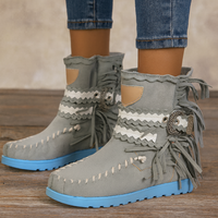 Relaxed Fringe Ankle Boots