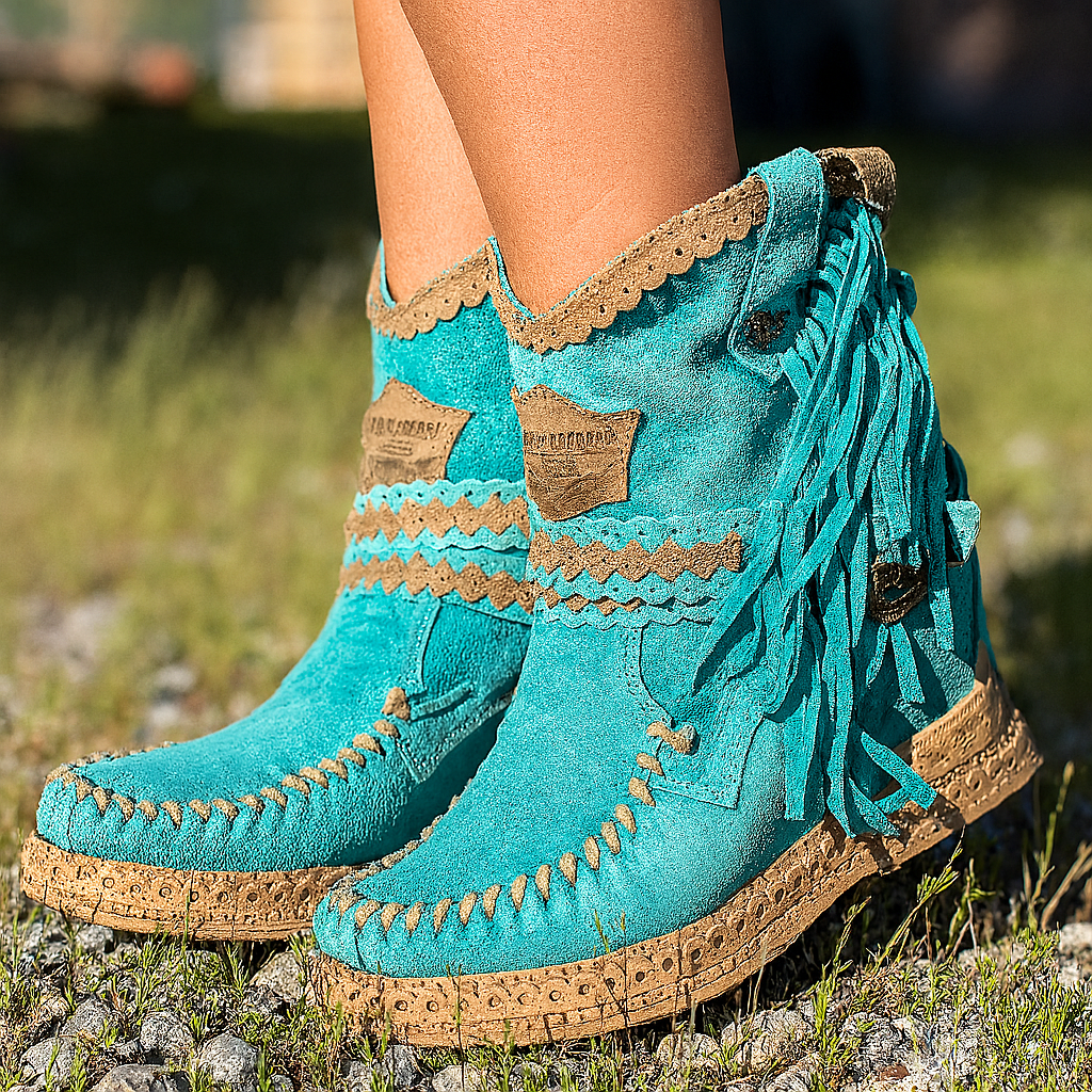 Relaxed Fringe Ankle Boots