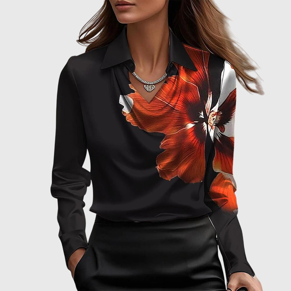 Chic Pleated Blouse with Luxe Shine for Effortless Elegance 5