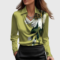 Chic Pleated Blouse with Luxe Shine for Effortless Elegance 6