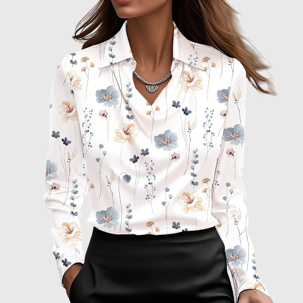 Chic Pleated Blouse with Luxe Shine for Effortless Elegance 8
