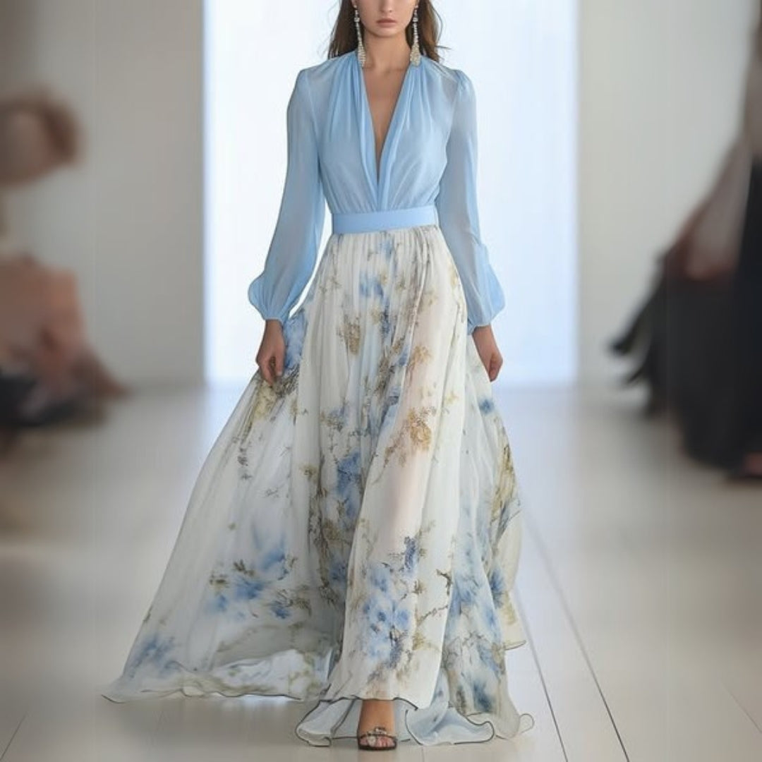 Chloe | Floral V-Neck Maxi Dress for Effortless Summer Elegance 0