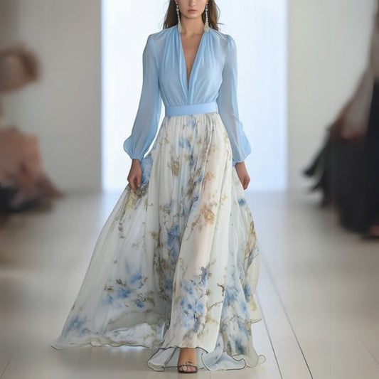 Chloe | Floral V-Neck Maxi Dress for Effortless Summer Elegance 0