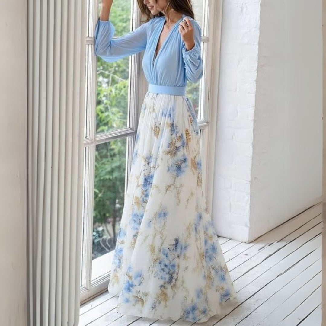 Chloe | Floral V-Neck Maxi Dress for Effortless Summer Elegance 2