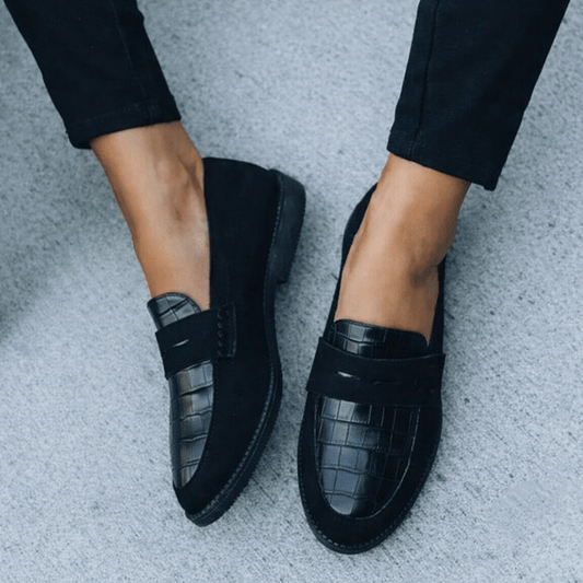 Textured Slip On Comfort Loafers