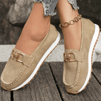 Leather Chain Detail Loafers