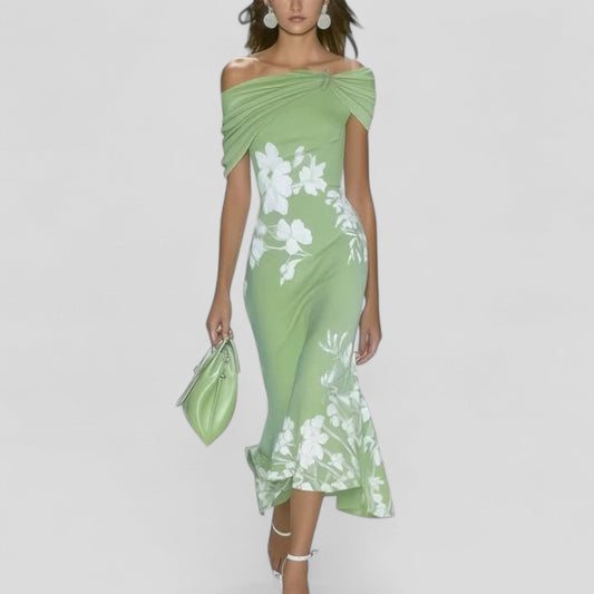 Elegant Midi Dress for Women - Unique Print & Comfortable Fit 0
