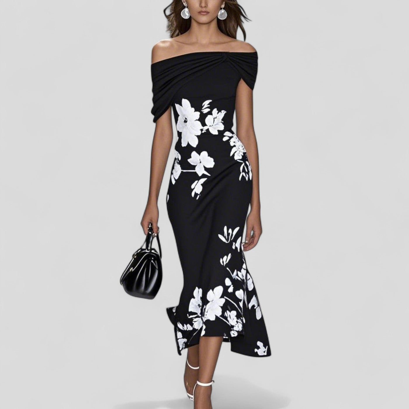 Elegant Midi Dress for Women - Unique Print & Comfortable Fit 2