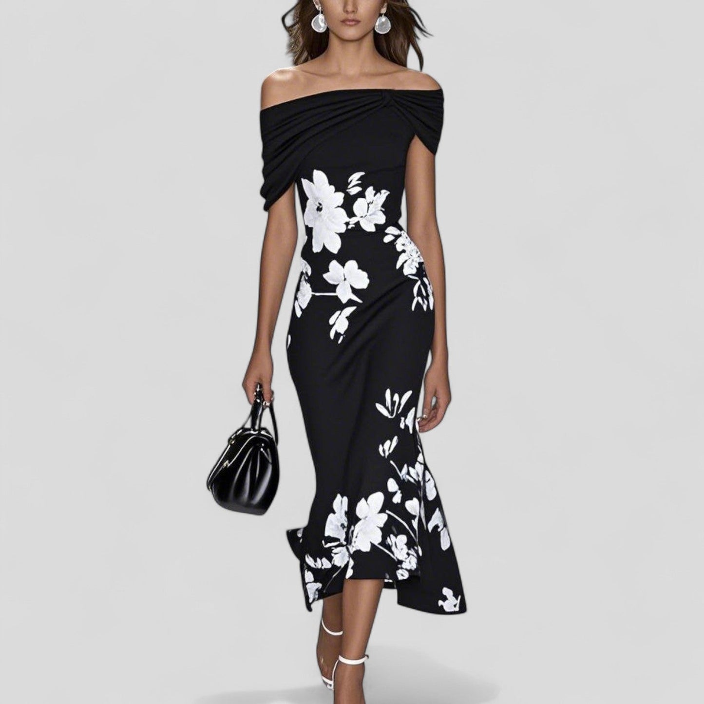 Elegant Midi Dress for Women - Unique Print & Comfortable Fit 2