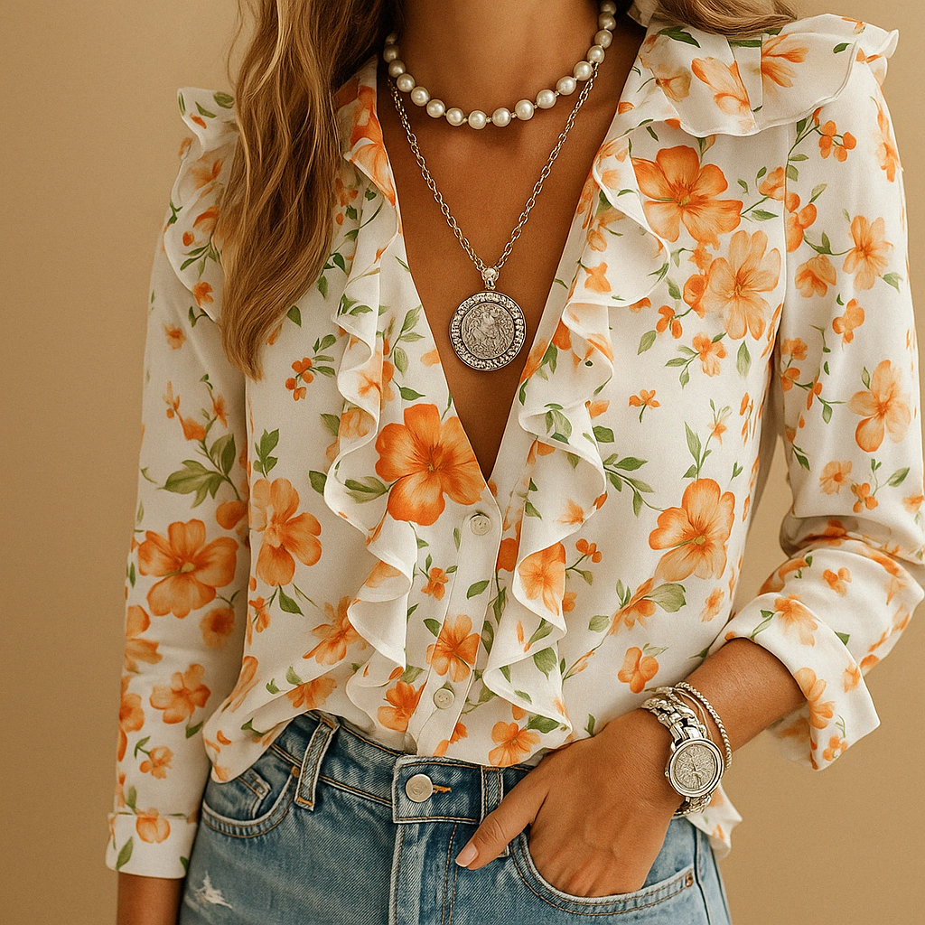 Elegant Butterfly Blouse Women's