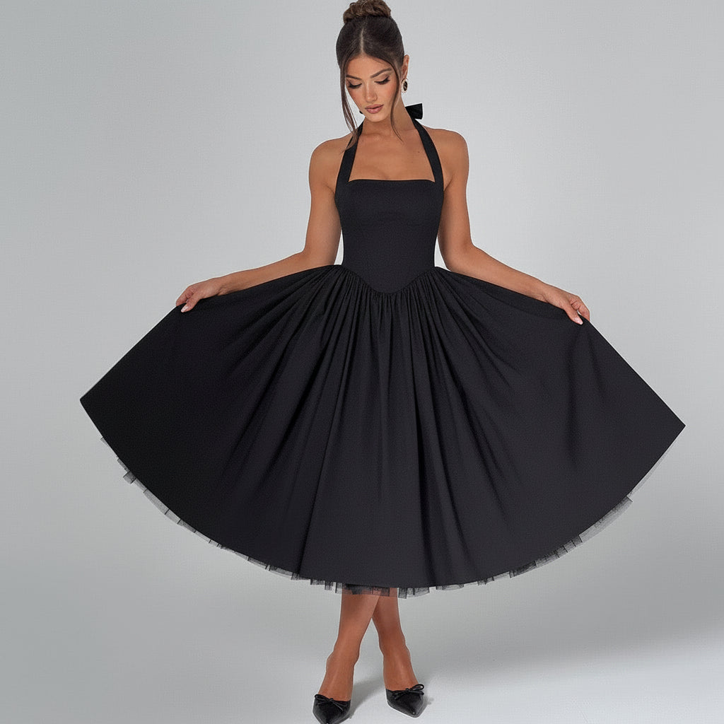 Emma | Elegant Halter Midi Dress for Wedding Guests and Formal Events 9