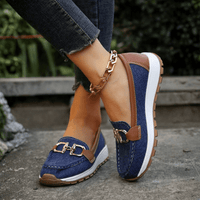 Leather Chain Detail Loafers