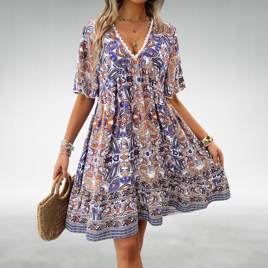 Playful Paisley Mini Dress