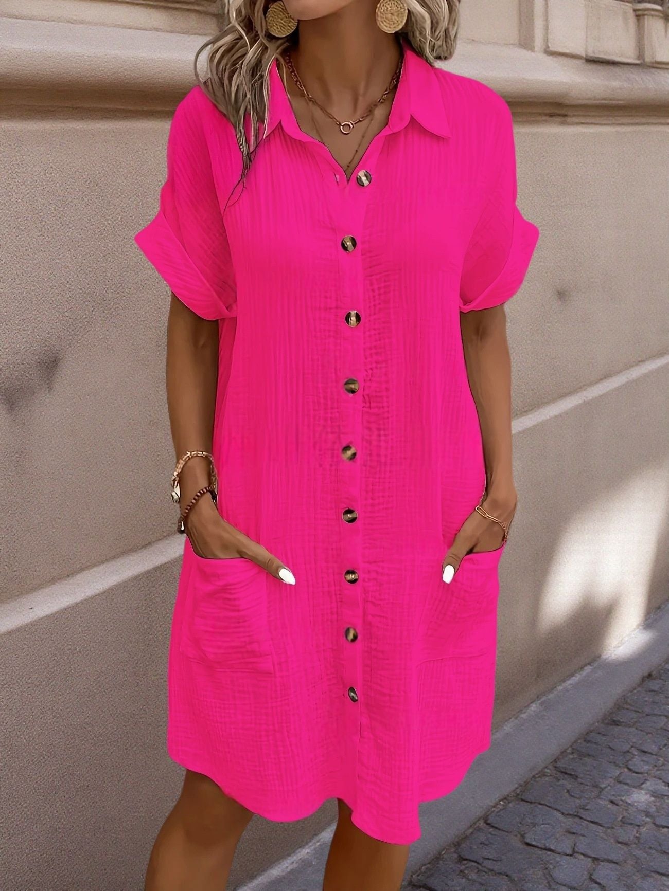 Breezy Linen Shirt Dress