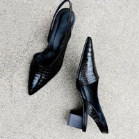 Pointed Toe Slingback Comfort Heels