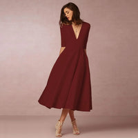 Elegant Midi Dress Womens