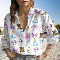 Women Alice In Wonderland Blouse Fantasy Graphic Casual Top