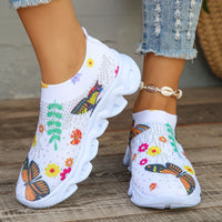 Printed Platform Knit Sneakers
