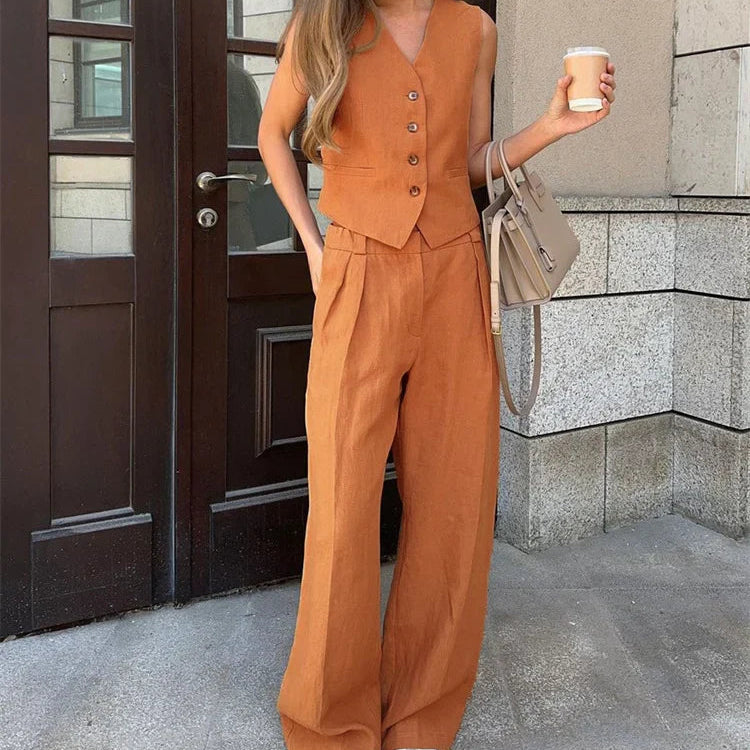 Chic Linen Trouser Set