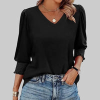 Puff Sleeve Smocked Cuff Top