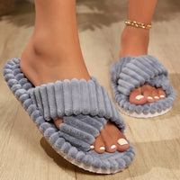 Corduroy Cross Band Home Slippers