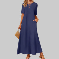 Short Sleeve Swing Maxi Dress