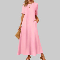 Short Sleeve Swing Maxi Dress