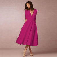 Elegant Midi Dress Womens