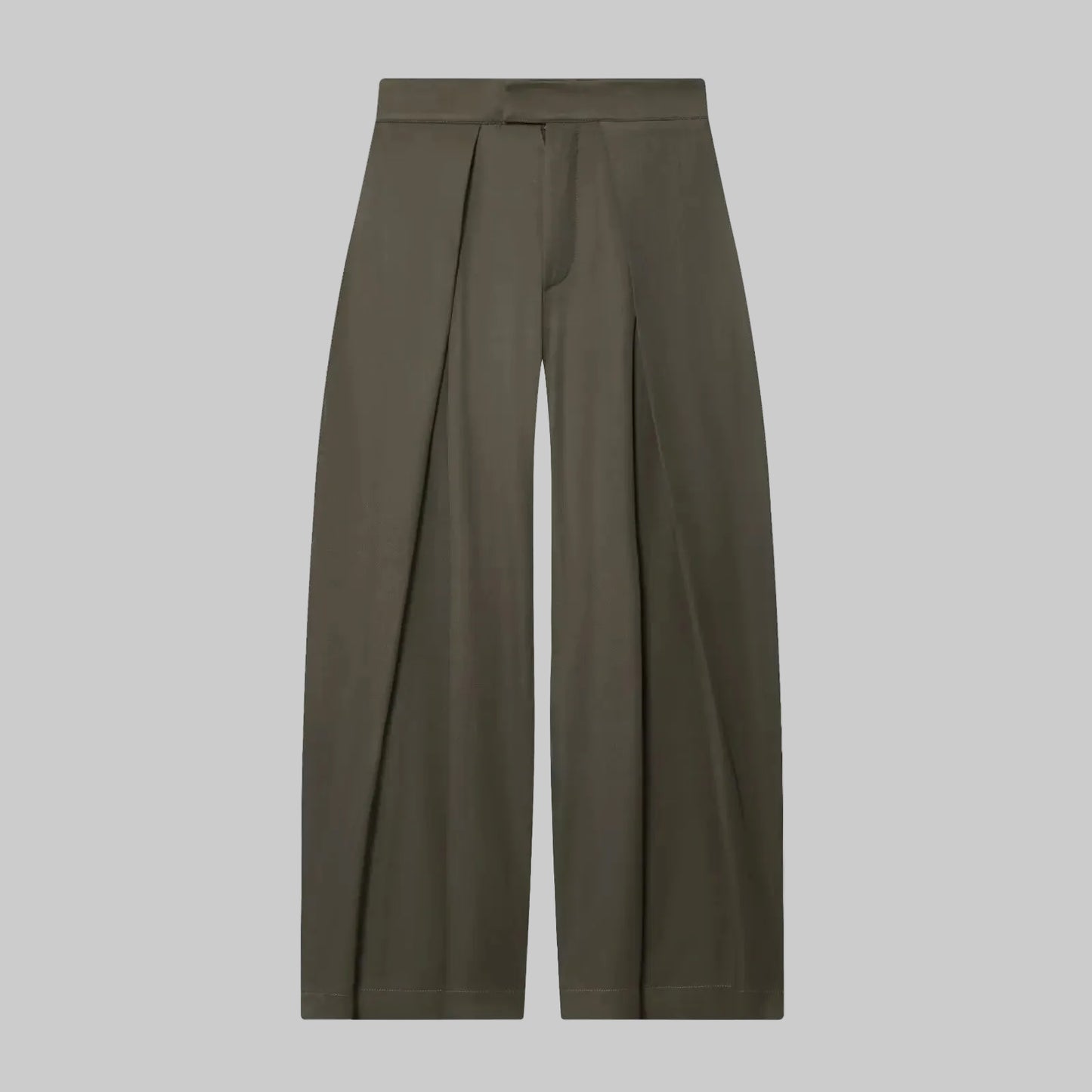 Belted Jacket And Wide Leg Pants Set