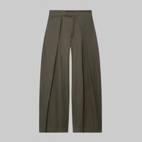 Belted Jacket And Wide Leg Pants Set