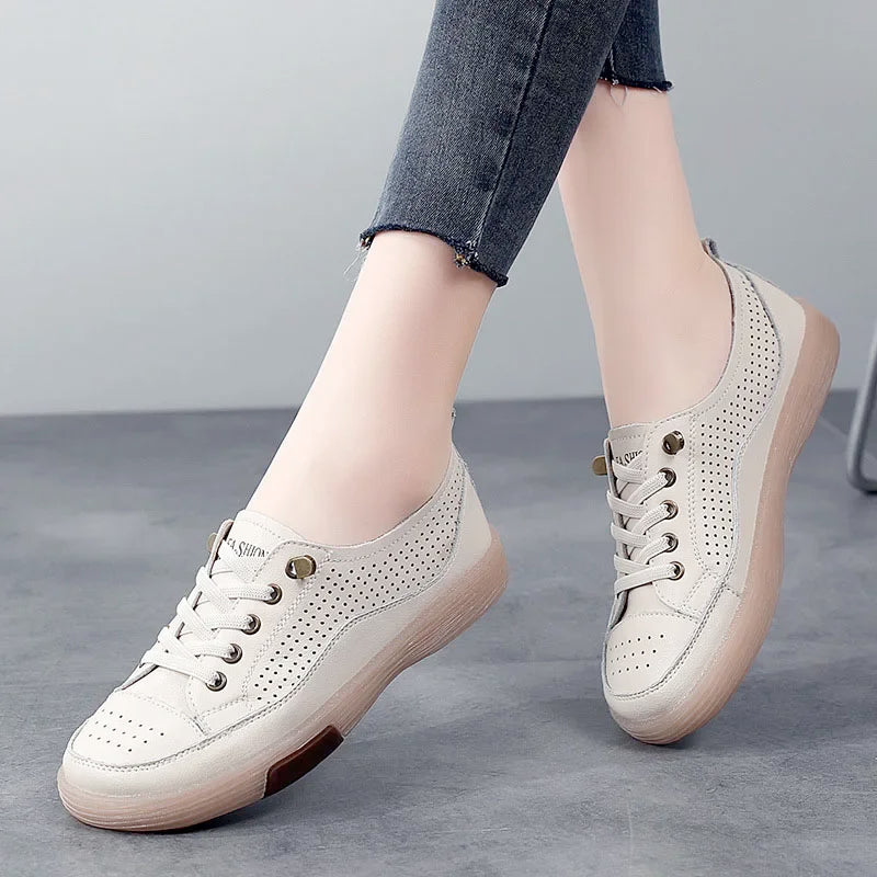 Genuine Leather Slip On Walking Shoes