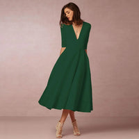 Elegant Midi Dress Womens