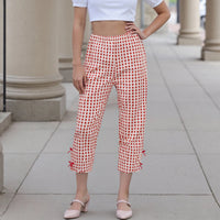 Bow Detail Stretch Capri Pants