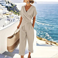 Wrap Top And Tailored Pants Set