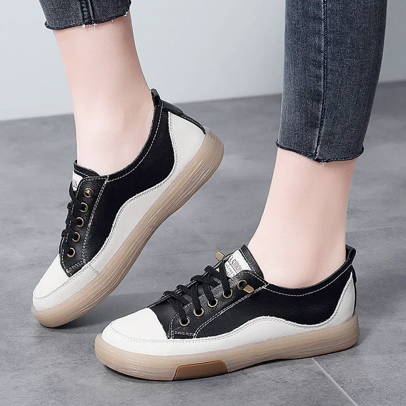 Genuine Leather Slip On Walking Shoes