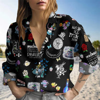 Women Alice In Wonderland Blouse Fantasy Graphic Casual Top