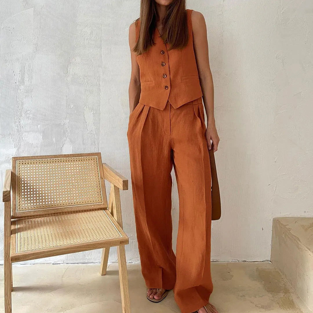 Chic Linen Trouser Set