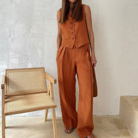 Chic Linen Trouser Set