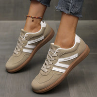 Spliced Lace Up Casual Sneakers