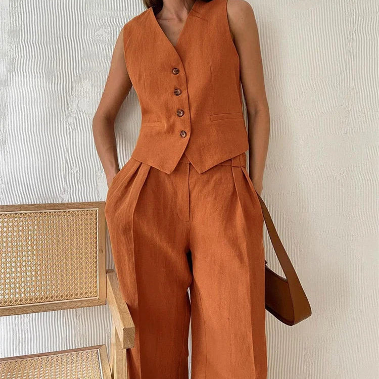 Chic Linen Trouser Set