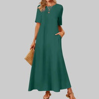 Short Sleeve Swing Maxi Dress